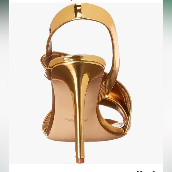 Nine West Golden Itzel dress mirrored sandals size 8 No Box - Picture 5 of 15